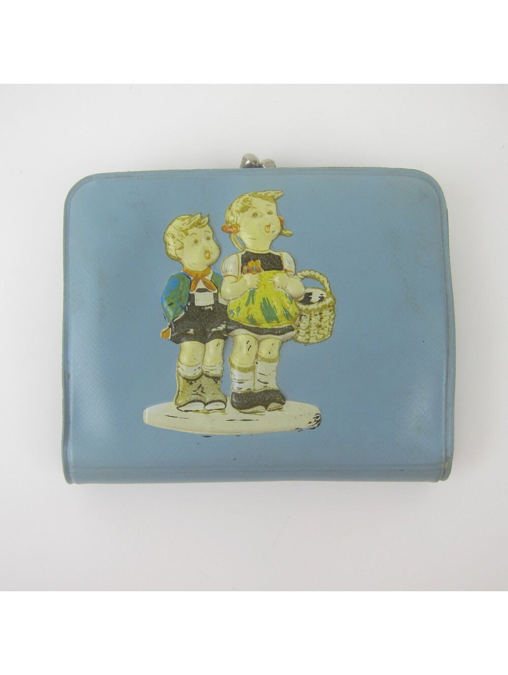 Vintage Children's Toy Wallet & Snap on Coin Purse Blue Vinyl Plastic Boy & Girl